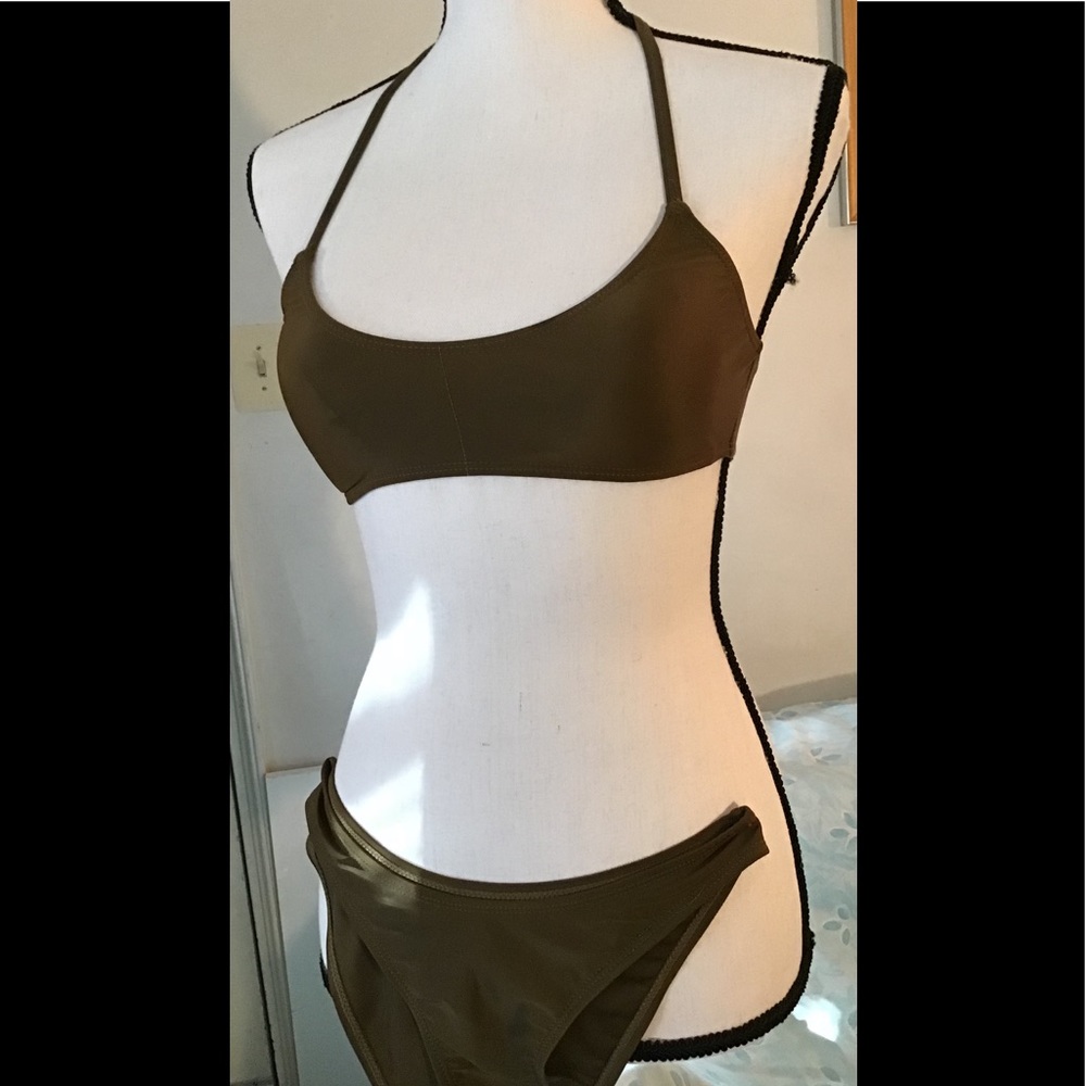 Brown bikini top & bottom. S